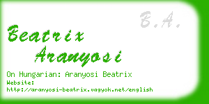 beatrix aranyosi business card